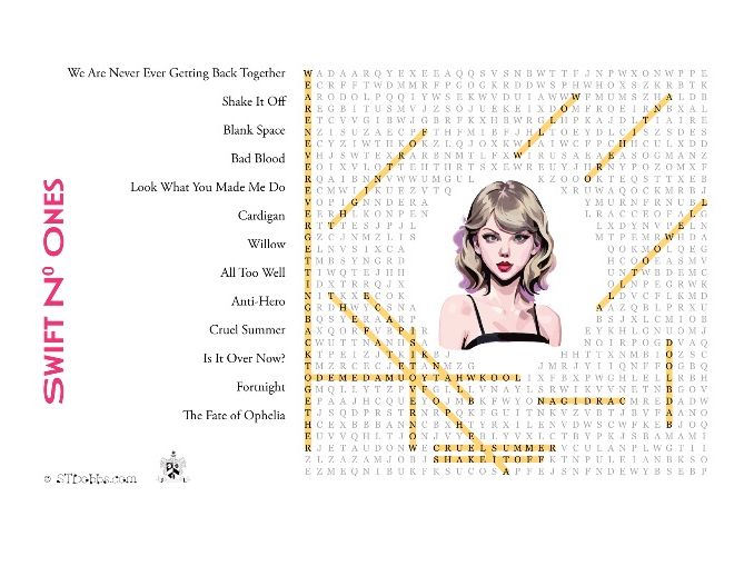 swift hits wordsearch