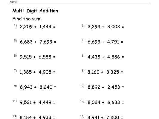 Addition Worksheets Free Sheets for Math Fact Fluency | Teaching Resources