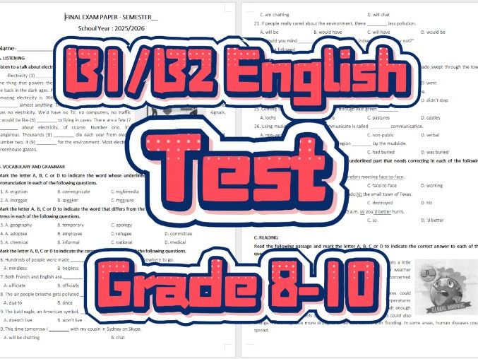 B1-B2 Final Exam: Global Warming, Australia & Electricity