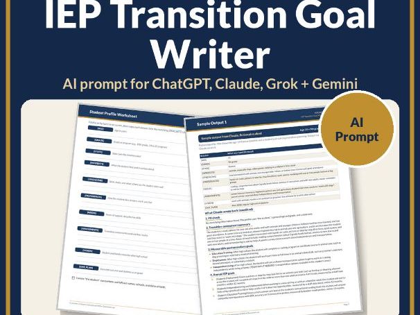IEP Transition Goal Writer AI Prompt