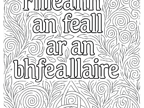 Gaeilge / Irish coloring Page- seanfhocail What Goes Around