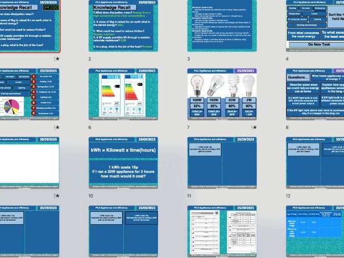 AQA GCSE Physics P5 P5.5-Appliances and efficiency | + Free AI Long-Answer Marking