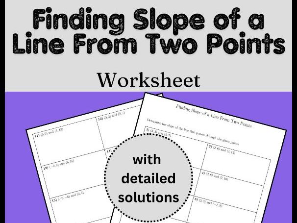 Finding Slope of a Line From Two Points Worksheet (with solutions)