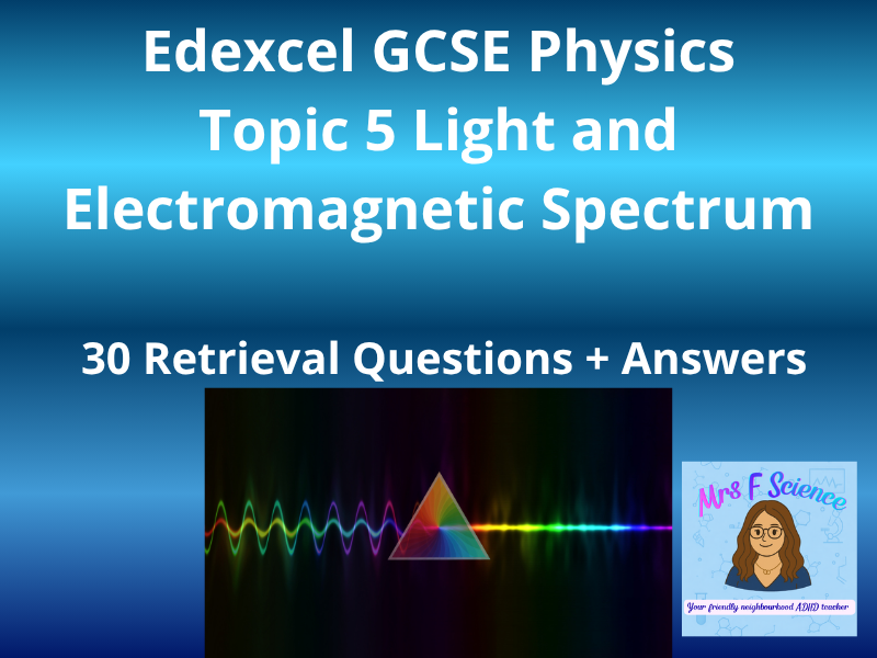 Edexcel GCSE Physics Topic 5: Light & Electromagnetic Spectrum – 30 Retrieval Questions
