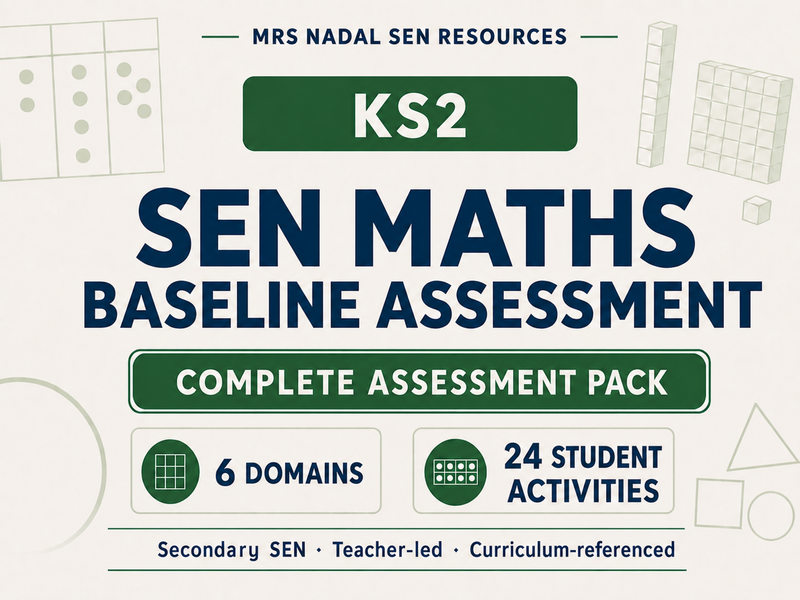 KS2 SEN Maths Baseline Assessment | 6 Domains | Secondary SEN