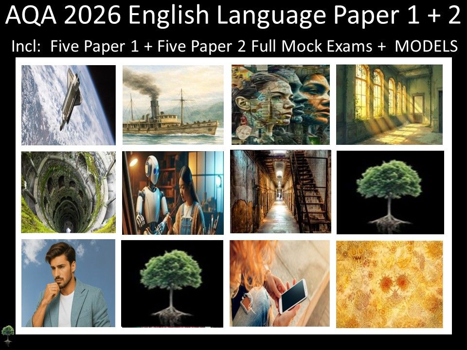 Ten AQA 2026 English Language Paper 1 + 2 Mocks | MODELS
