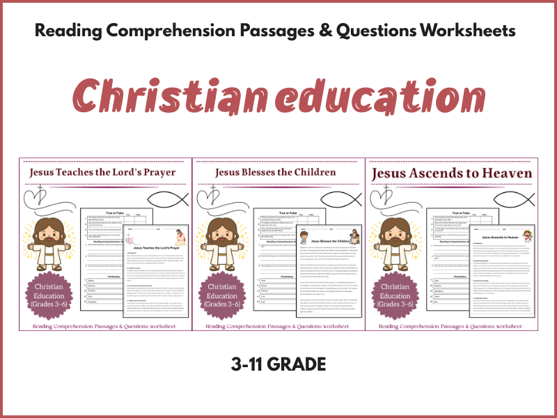 Jesus Reading Comprehension Passages & Questions Bundle