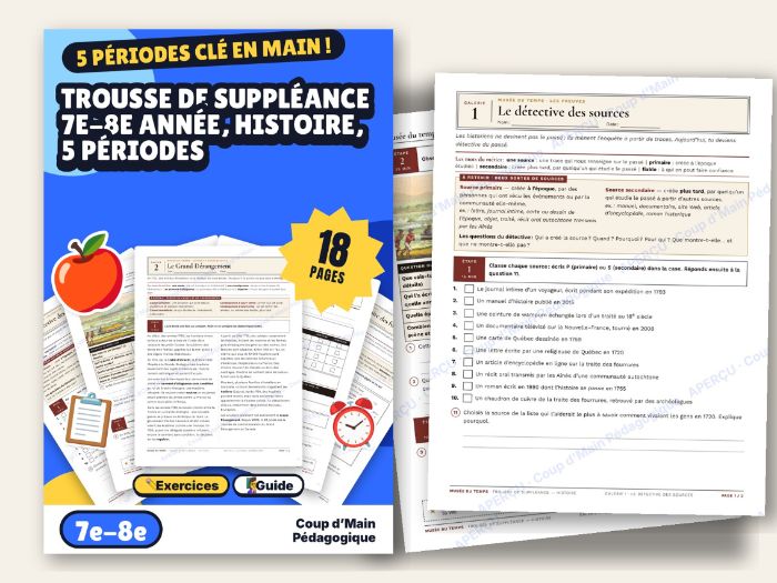 French History Sub Plans Grade 7-8 Historical Thinking Acadians | Musée du temps