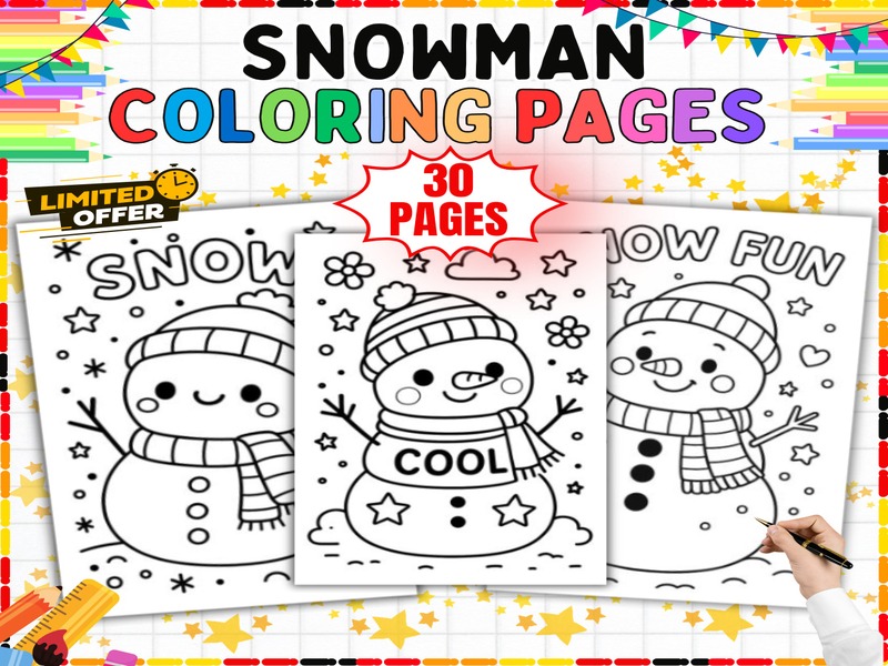 Snow Day Coloring Pages | 30 Sheets | Easy Winter Printables for Preschool