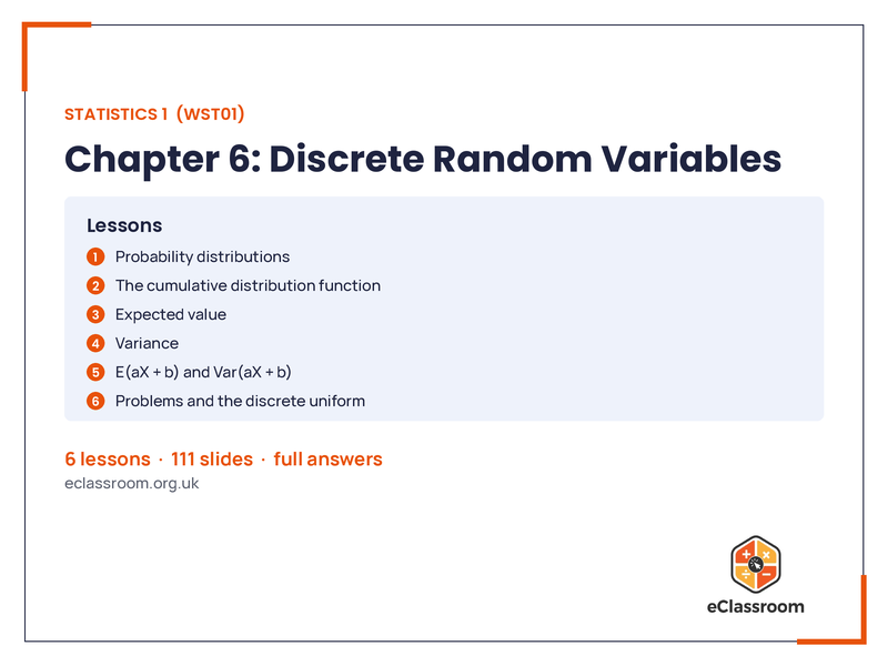 IAL Statistics 1 Discrete Random Variables lesson slides