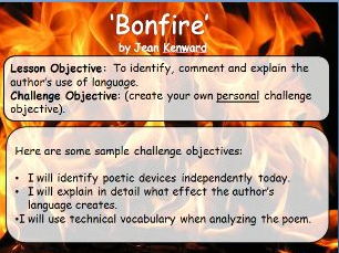 A Differentiated Poetry Lesson: Analysing 'Bonfire' by Jean Kenward