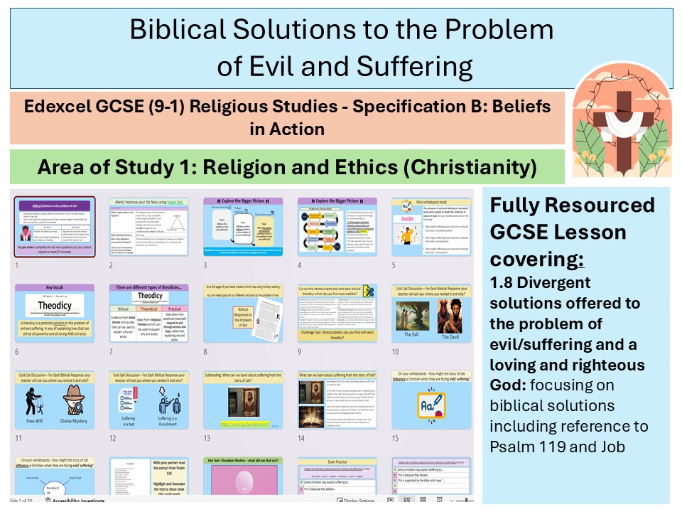 Biblical Solutions to the Problem of Evil - Lesson 13 -Christian Beliefs - Edexcel GCSE Spec B RS