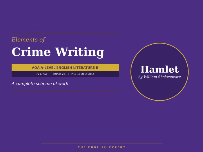 AQA A-Level English Literature B Hamlet: Complete Crime Writing Scheme of Work (7717/2A)