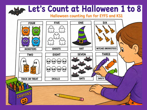 Let's Count at Halloween 1 to 8