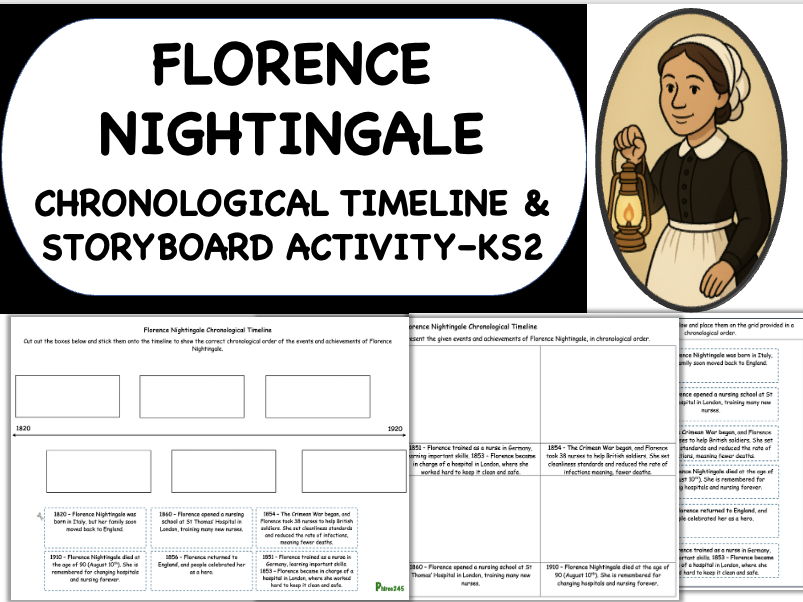 Florence Nightingale Chronological Timeline Activities - KS2 History