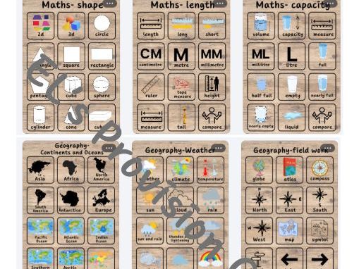 Year 1 topic word mat- continuous provision area vocabulary