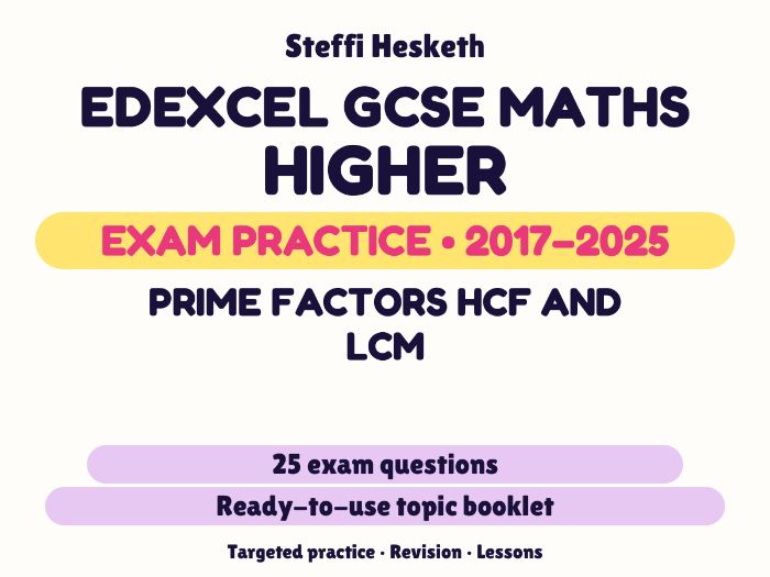 Edexcel GCSE Maths Higher: Prime factors HCF and LCM Exam Questions | 2017-2025