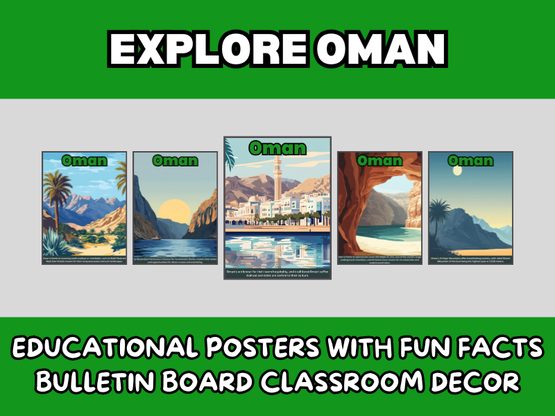 Explore Oman Asia – Educational Posters with Fun Facts | Bulletin Board ...