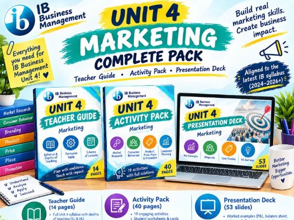 IB Business Management Unit 4 Marketing - Complete pack (2024 syllabus)