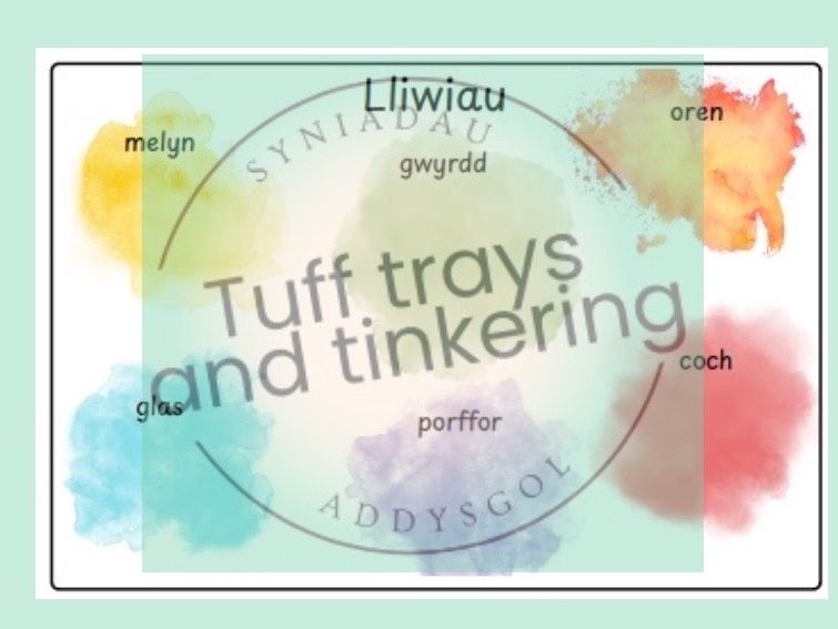 lliwiau welsh colours maths Curriculum for Wales Early Years PS1 addysg Cymraeg