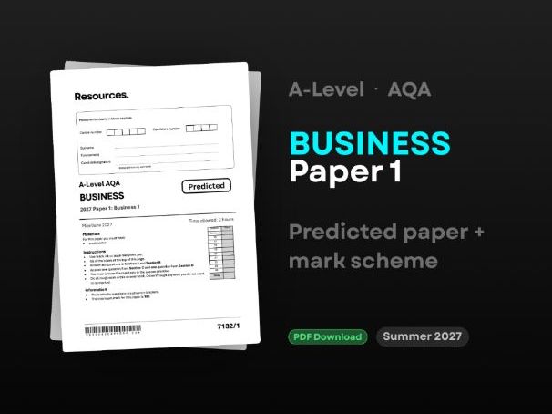 Predicted Paper 1 2027 A-Level Business AQA