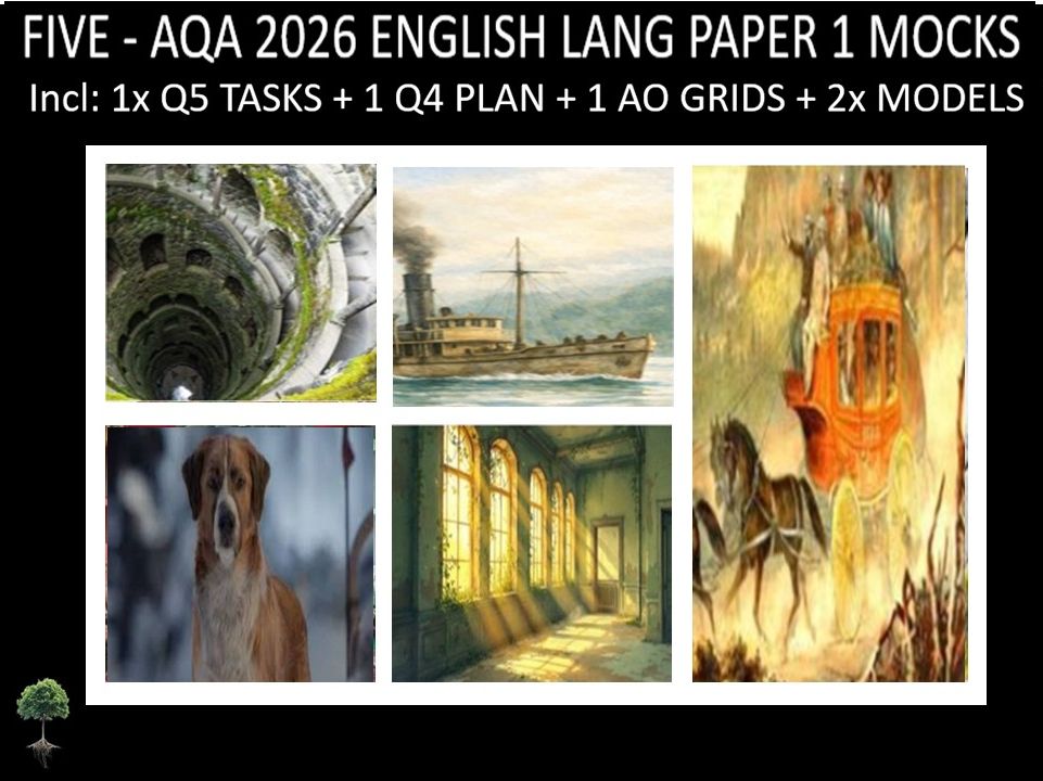 FIVE - AQA PAPER 1 | 2026 FULL MOCKS | Q5 TASKS | Q4 PLAN |AO GRIDS | MODELS