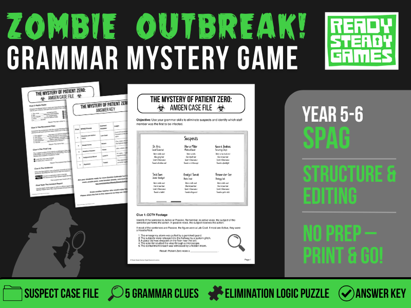 Zombie Outbreak! KS2 Grammar Activity - Year 5-6 SPAG Printable Game