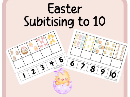Easter- Subitising to 10- cut and stick