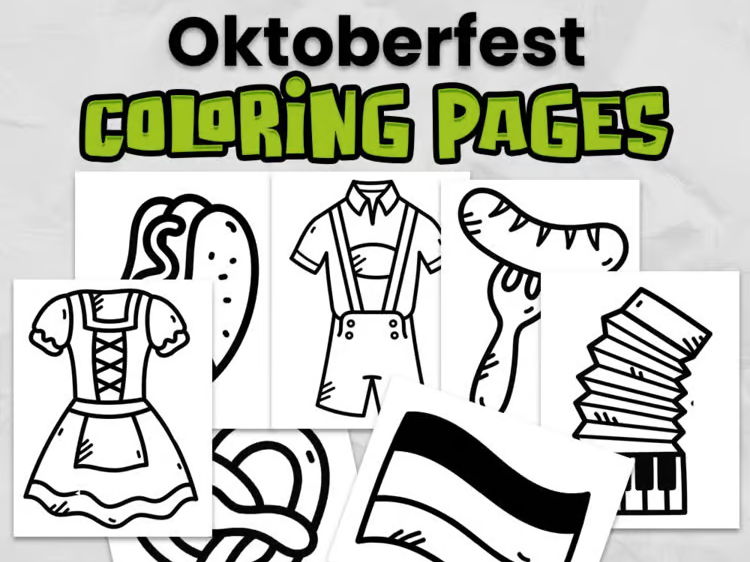 Oktoberfest Colouring Pages | Germany Cultural Festival Activity | EYFS & KS1 Worksheets