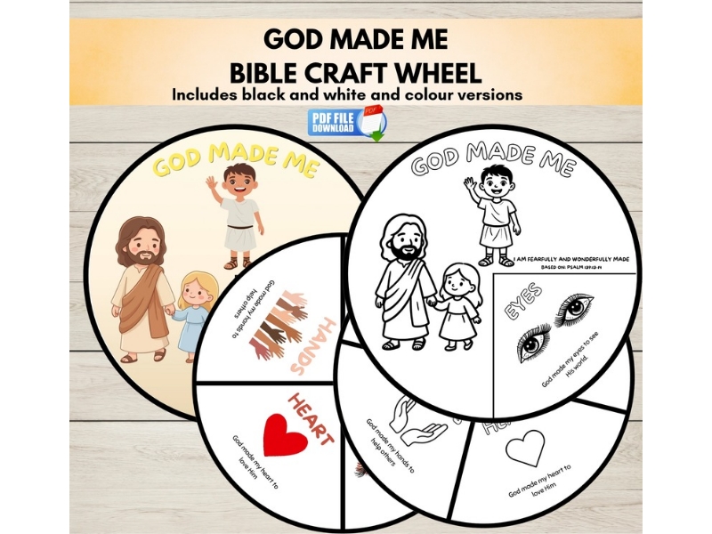 God Made Me Bible Wheel Craft – Psalm 139:13-14