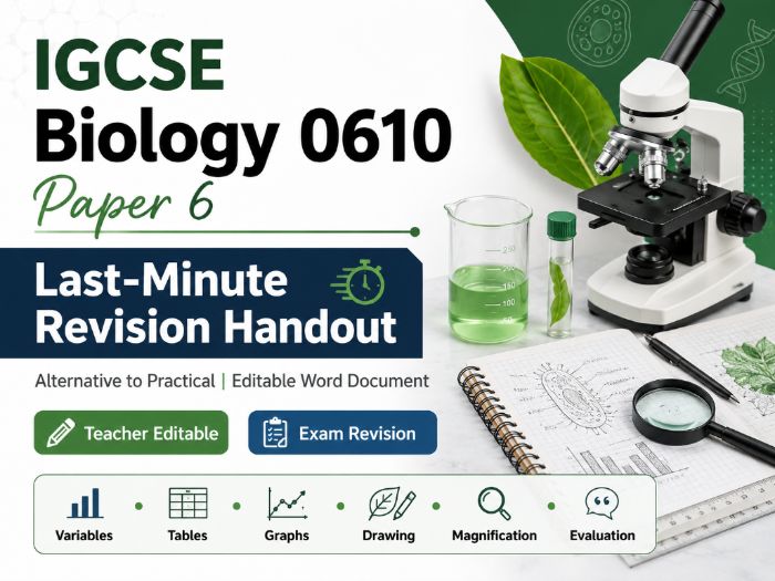 IGCSE Biology Paper 6  Revision Notes
