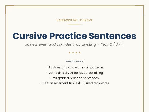 Cursive Practice Sentences