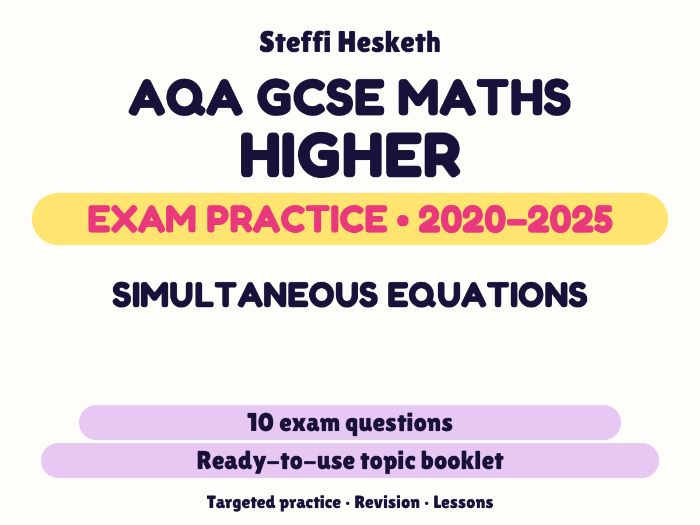 AQA GCSE Maths Higher: Simultaneous equations Exam Questions | 2020-2025