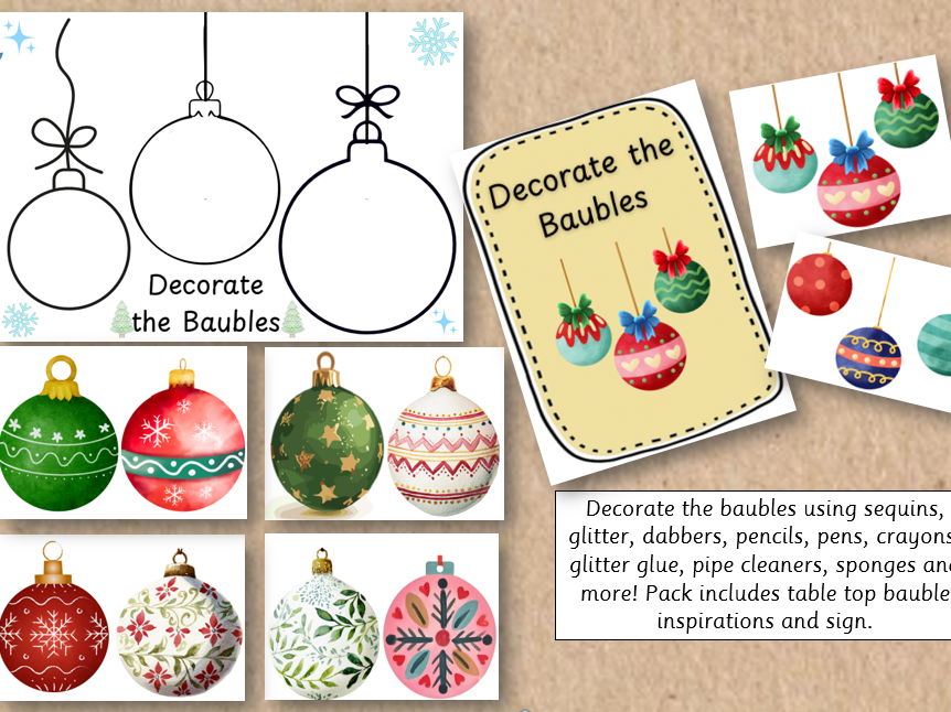 Decorate the baubles