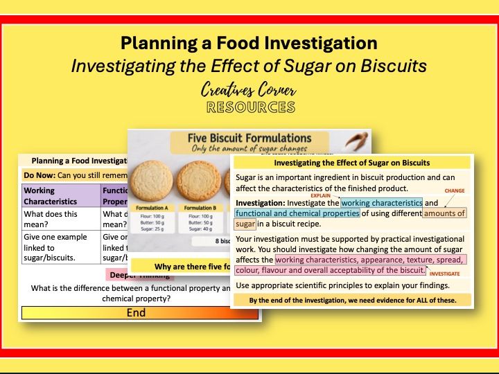 GCSE Food Preparation & Nutrition – Planning a Food Investigation: Effect of Sugar on Biscuits