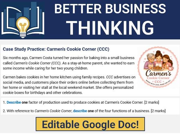 IB Business - 1.1 What is a Business? Case Study (Editable Google Doc)