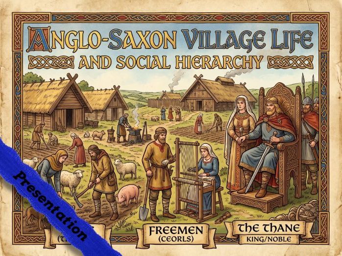 Anglo-Saxon Village Life & Social Hierarchy Lesson Presentation | KS2 / Upper Elementary