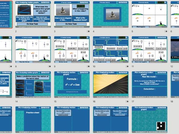 AQA Physics P9.4 – Analysing Motion Graphs (Updated 2025 | Editable Lessons, Worksheets & Answers +