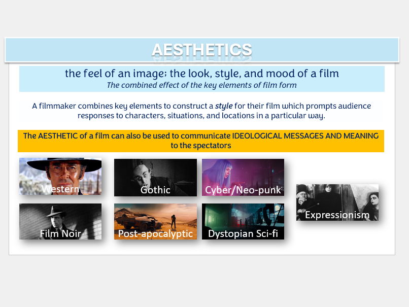 Aesthetics of FILM FORM - Ideology and aesthetics FILM A LEVEL