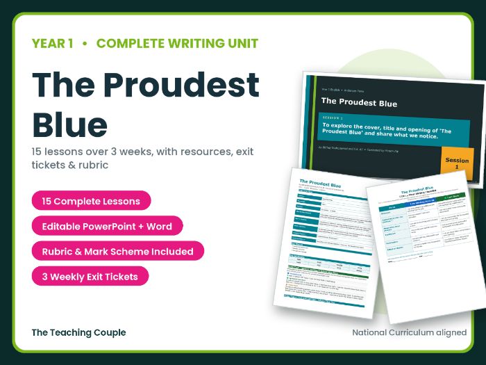 The Proudest Blue | Year 1 English Unit | 15 Complete Lessons + Resources + Mark Scheme