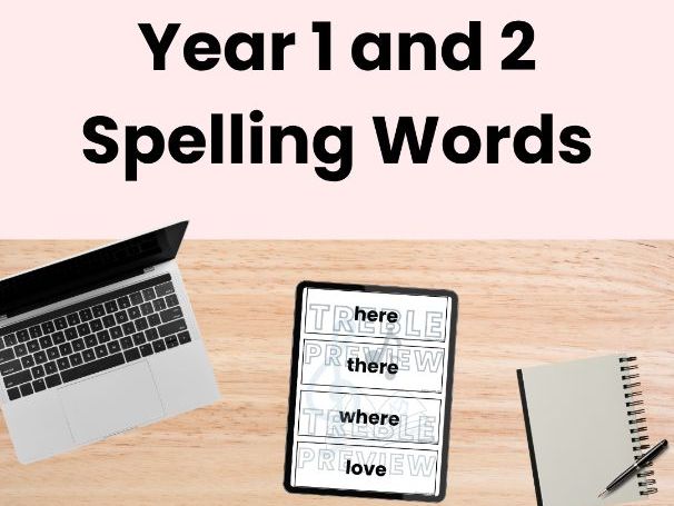 Year 1 and 2 Spelling Word Cards