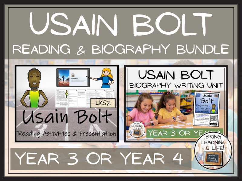 Usain Bolt Reading Comprehension & Biography Bundle | LKS2