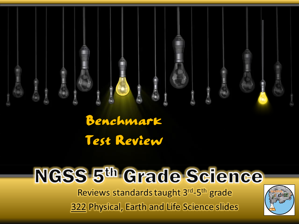 NGSS 5th Grade Science Benchmark Test Prep and Game Cards