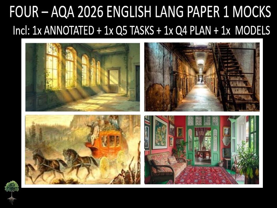 Four AQA 2026 English Language Paper 1 | Annotated, Q5 Tasks, Q4 Plan, Models