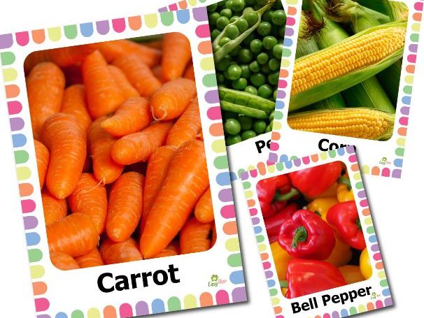 Vegetable Vocabulary Flashcards with Real Photos – Ideal for preschool, speech therapy