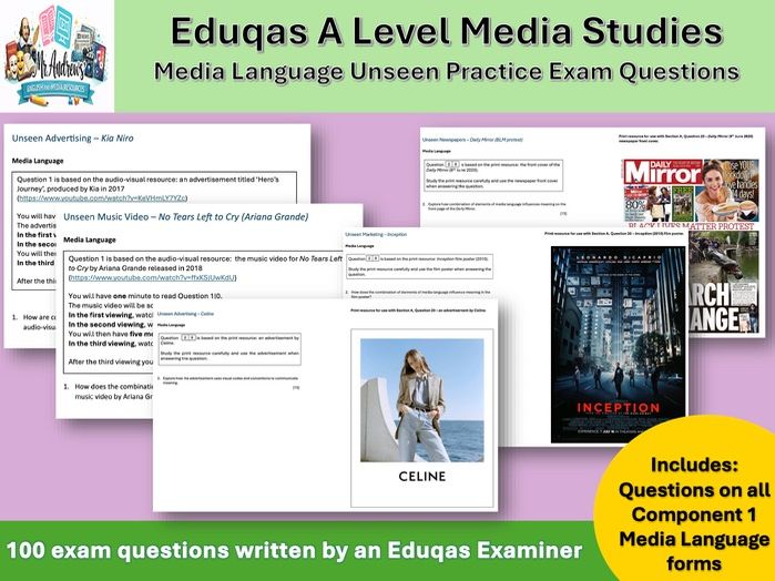 100 Unseen Media Language A Level Media Studies Questions