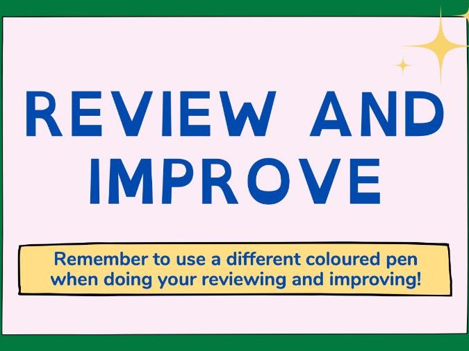 Review and Improve Posters