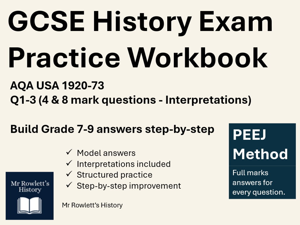 AQA GCSE History USA : Interpretation Questions (Q1–3) Exam Practice ...