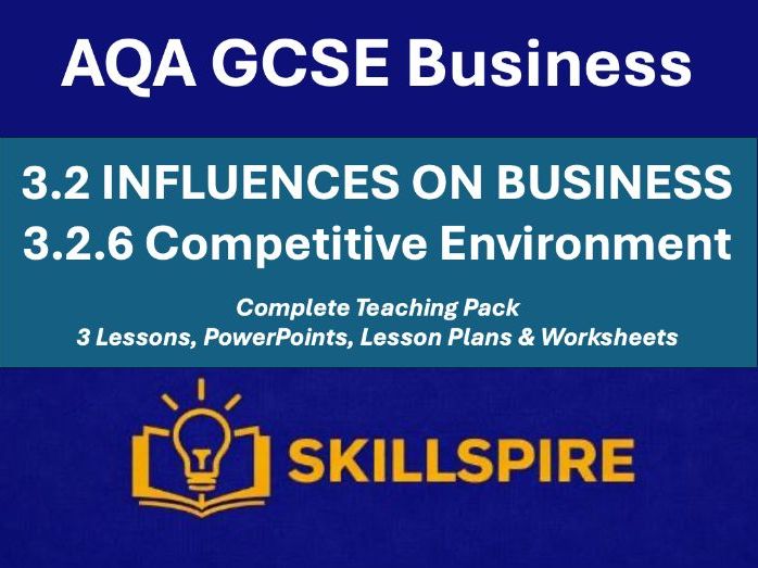 AQA GCSE Business 3.2.6 Complete Teaching Pack | 3 Lessons, PowerPoints, Lesson Plans & Worksheets