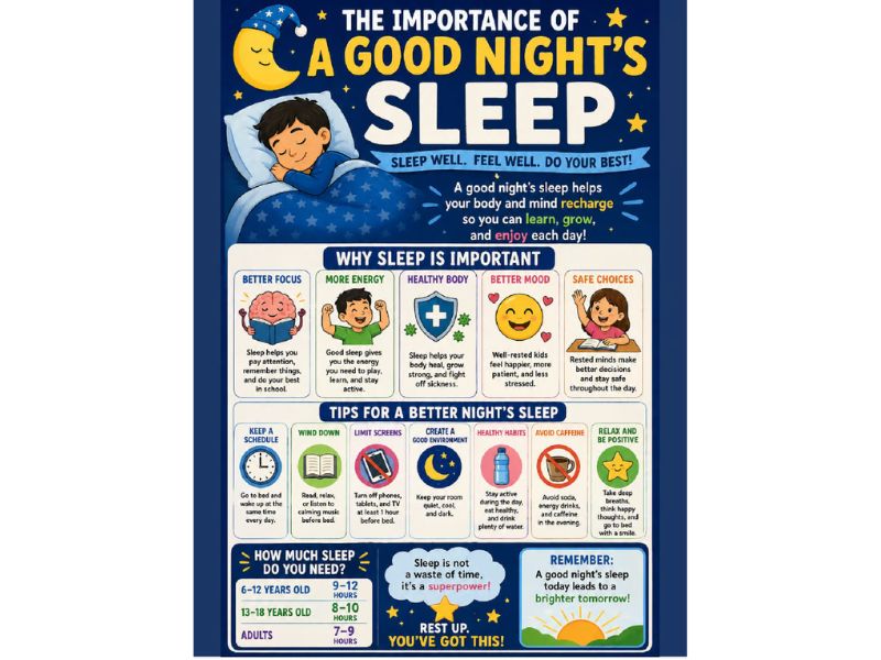 The Importance of Sleep 18"x24" Classroom Poster